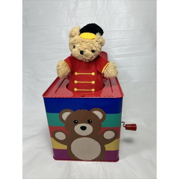 FAO Schwarz Jack In The Box 2011 Musical Tin Pop-Up Toy Soldier Bear C1 - Picture 1 of 9
